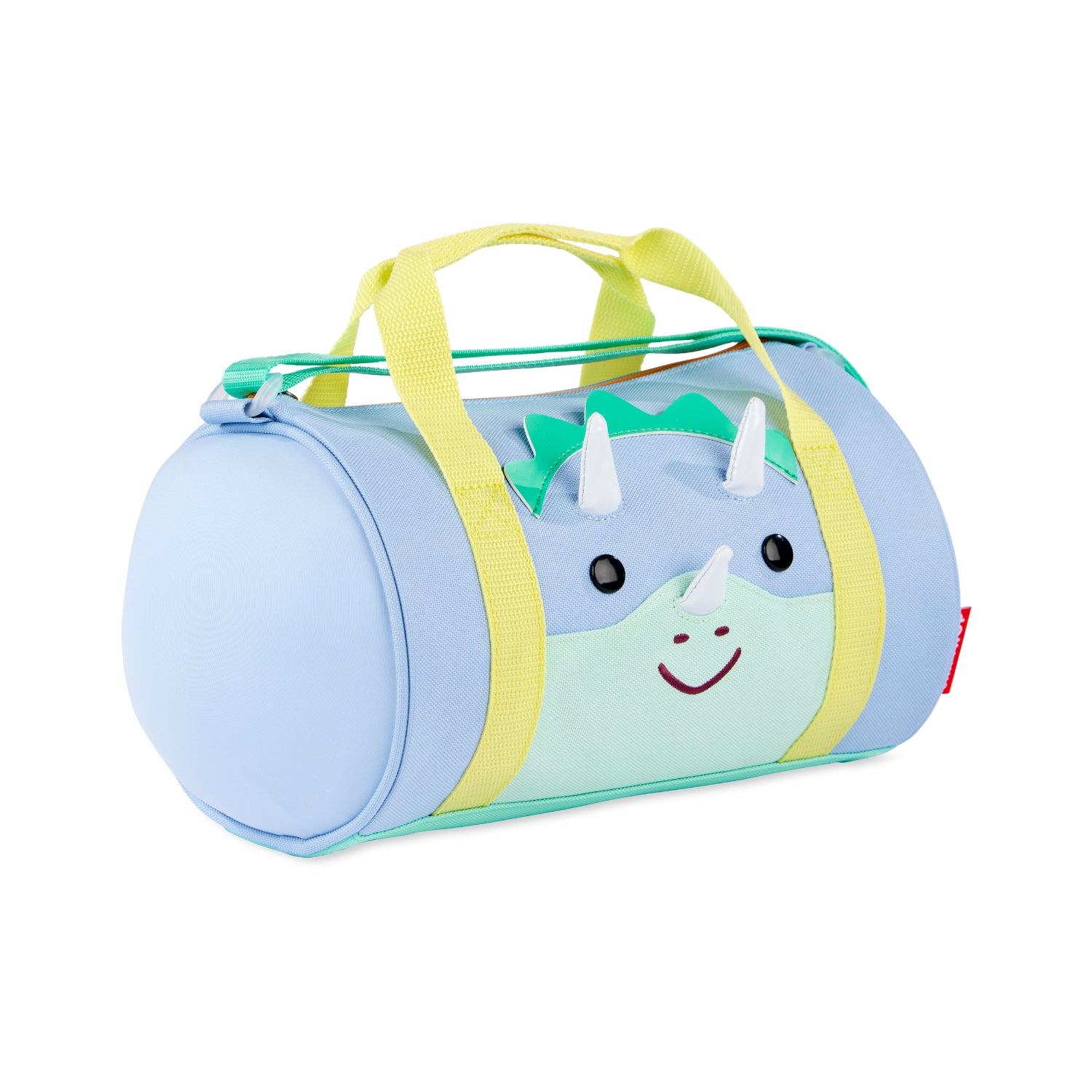 bolsa de lona azul con diseño de dinosaurio, ideal para juegos o actividades infantiles